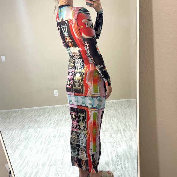 Skims Mesh Fitted Long Dress - Picture 3 of 15